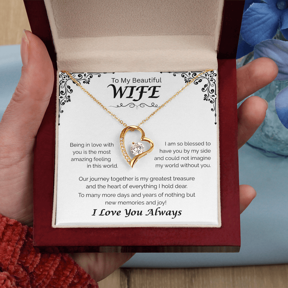 To My Beautiful Wife — My Greatest Treasure, Forever Love Necklace