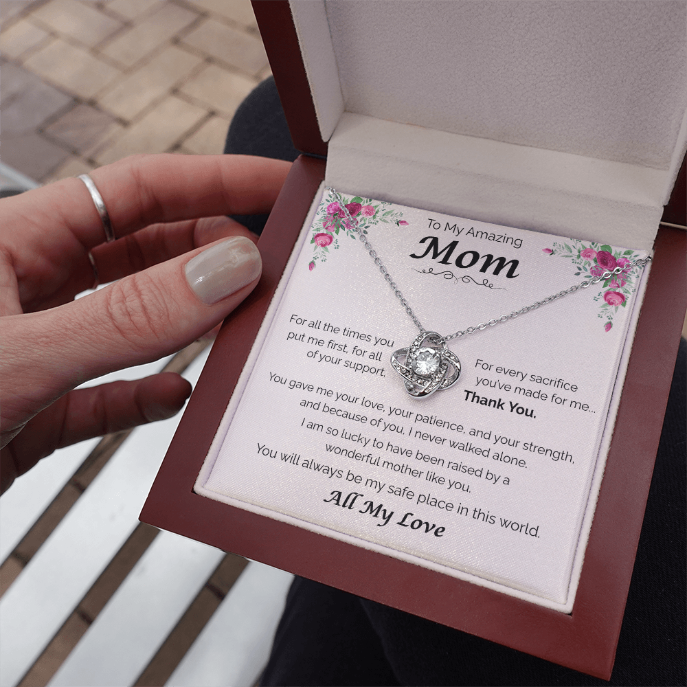 To My Amazing Mom — All the Love You've Given, Love Knot Necklace