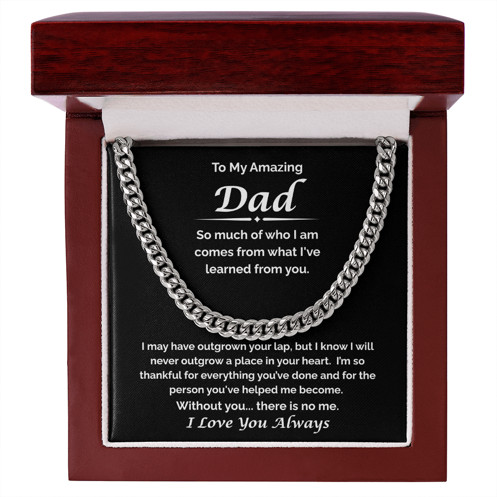 To My Amazing Dad — Always Your Little One, Cuban Link Chain