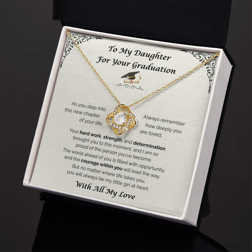 To My Daughter, For Your Graduation — Your Next Chapter Begins, Love Knot Necklace