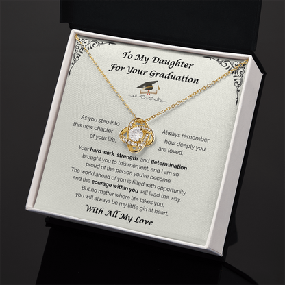 To My Daughter, For Your Graduation — Your Next Chapter Begins, Love Knot Necklace