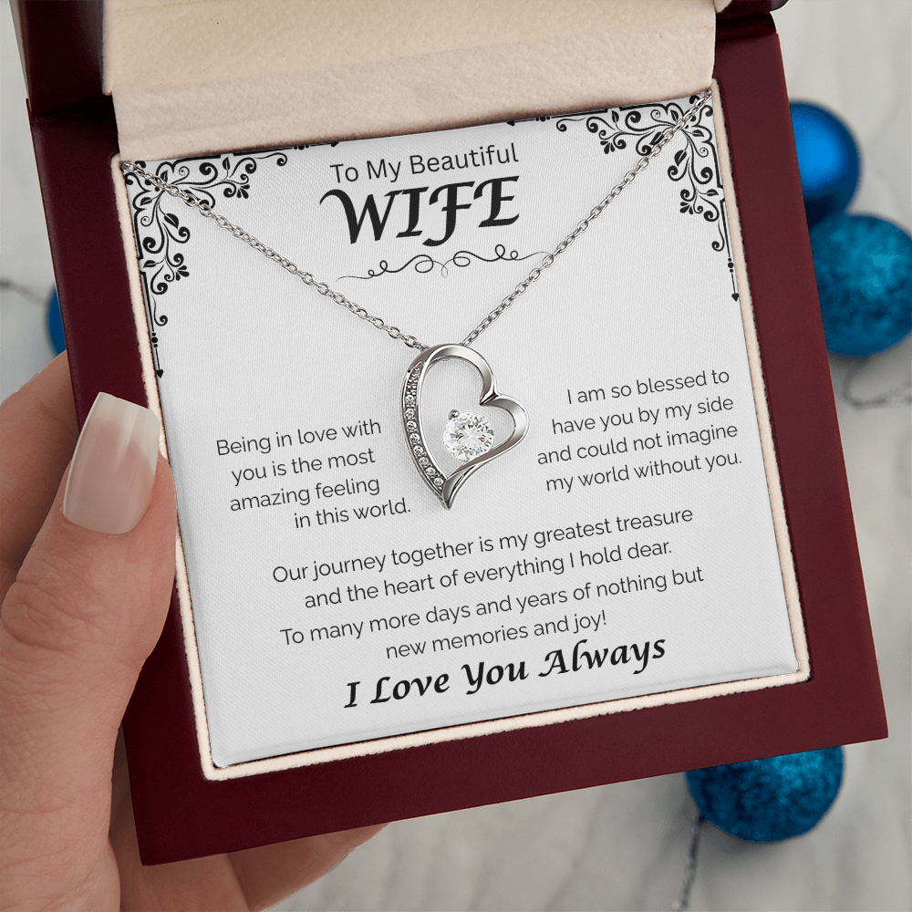 To My Beautiful Wife — My Greatest Treasure, Forever Love Necklace