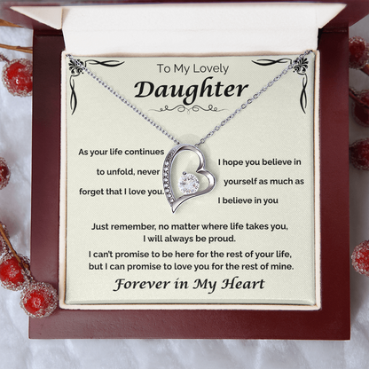 To My Lovely Daughter — Never Forget My Love, Forever Love Necklace