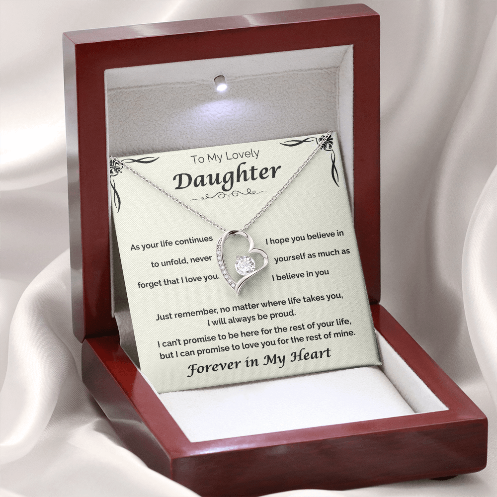 To My Lovely Daughter — Never Forget My Love, Forever Love Necklace