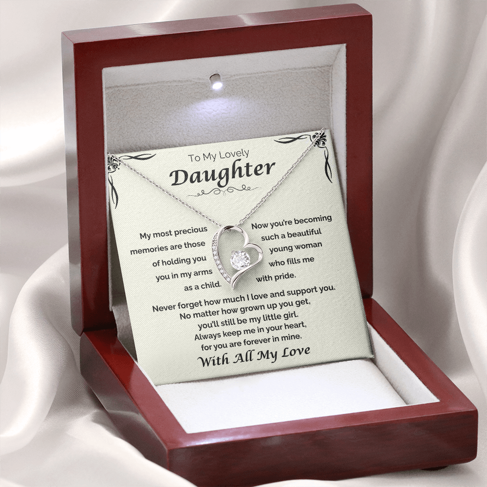 To My Lovely Daughter — Still My Little Girl, Forever Love Necklace