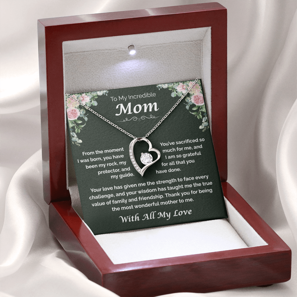To My Incredible Mom — The Heart That Raised Me, Forever Love Necklace