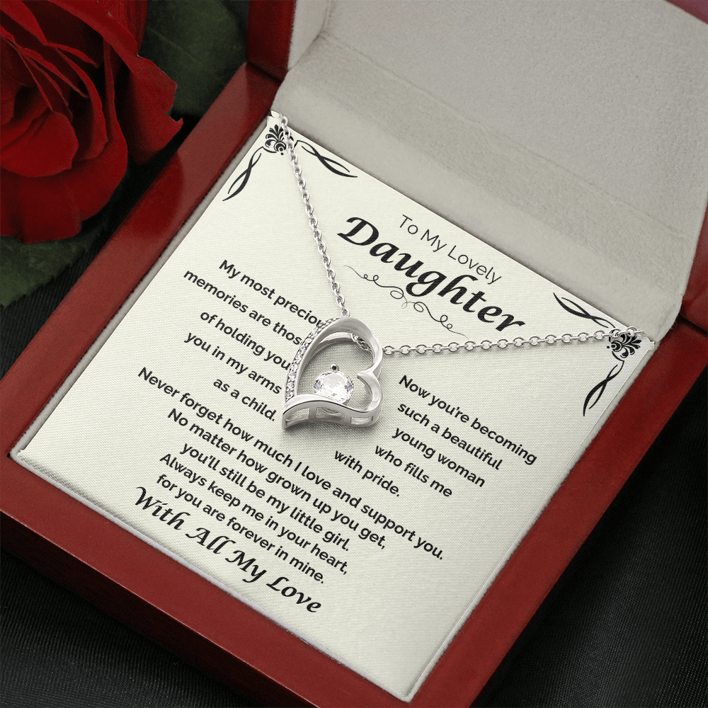 To My Lovely Daughter — Still My Little Girl, Forever Love Necklace