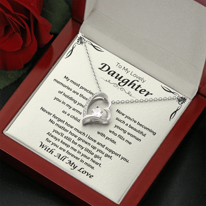 To My Lovely Daughter — Still My Little Girl, Forever Love Necklace