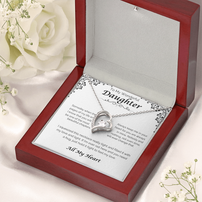 To My Wonderful Daughter — Always In My Heart, Forever Love Necklace