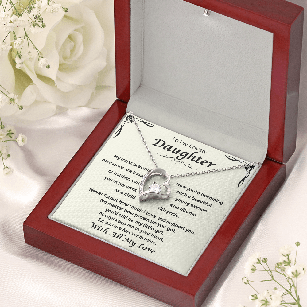 To My Lovely Daughter — Still My Little Girl, Forever Love Necklace