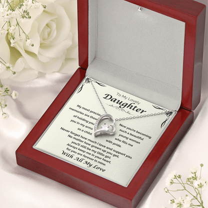 To My Lovely Daughter — Still My Little Girl, Forever Love Necklace