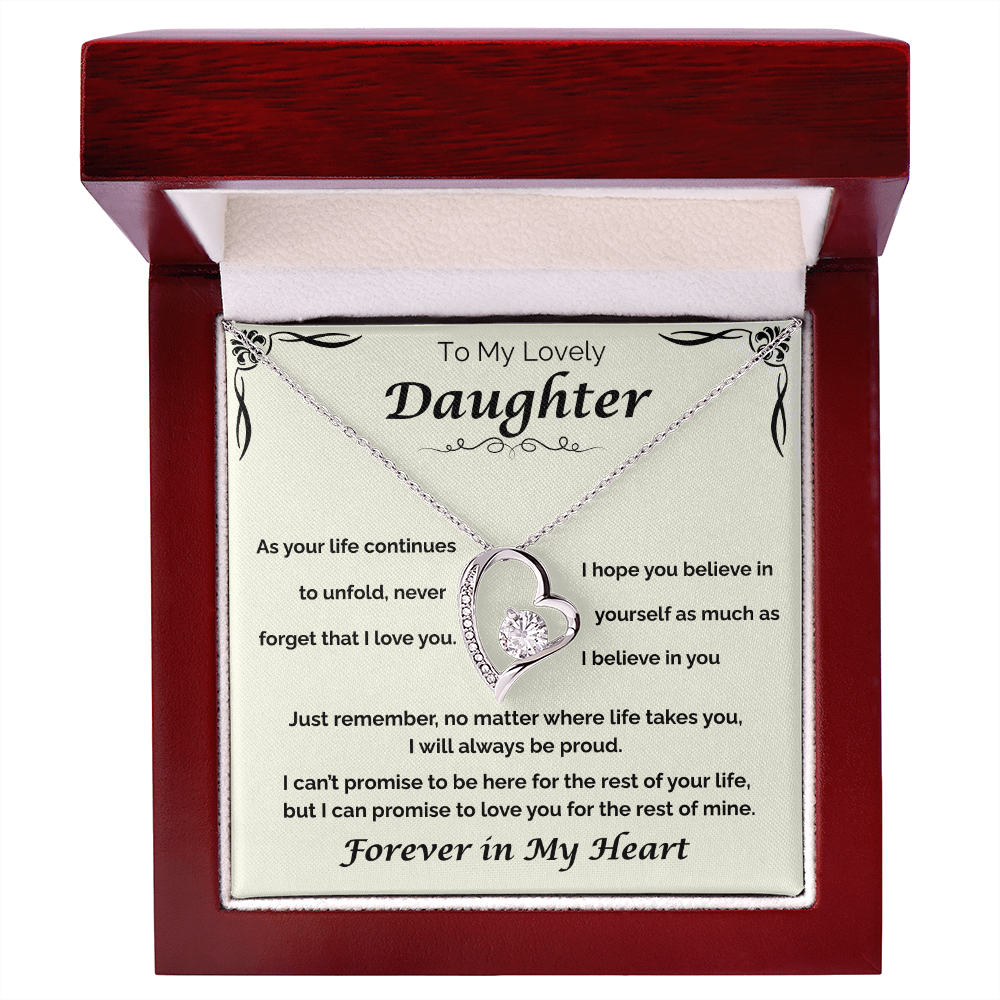 To My Lovely Daughter — Never Forget My Love, Forever Love Necklace