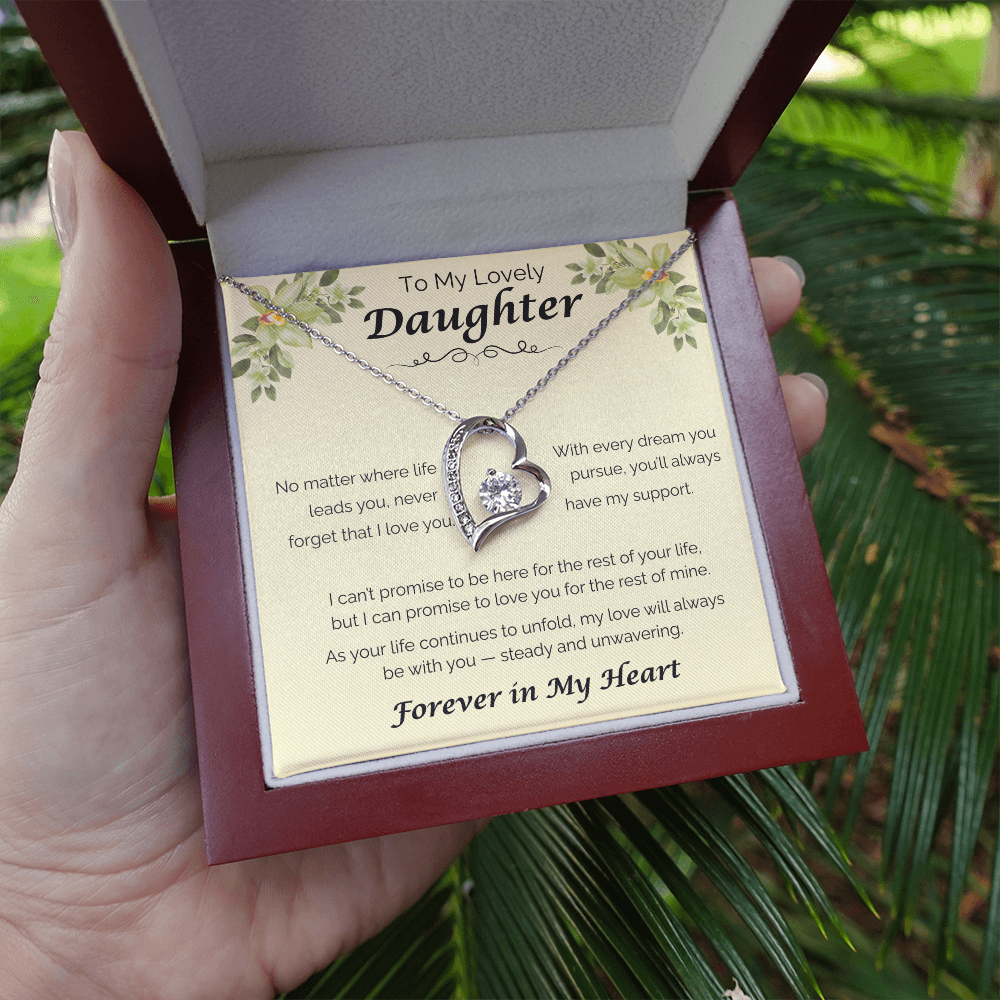 To My Lovely Daughter — Never Forget That I Love You, Forever Love Necklace