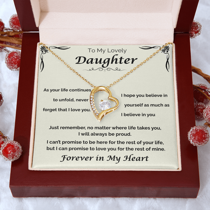 To My Lovely Daughter — Never Forget My Love, Forever Love Necklace