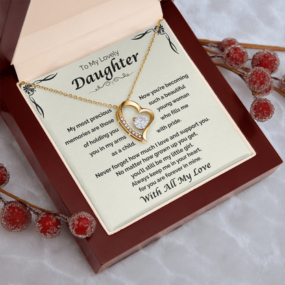 To My Lovely Daughter — Still My Little Girl, Forever Love Necklace