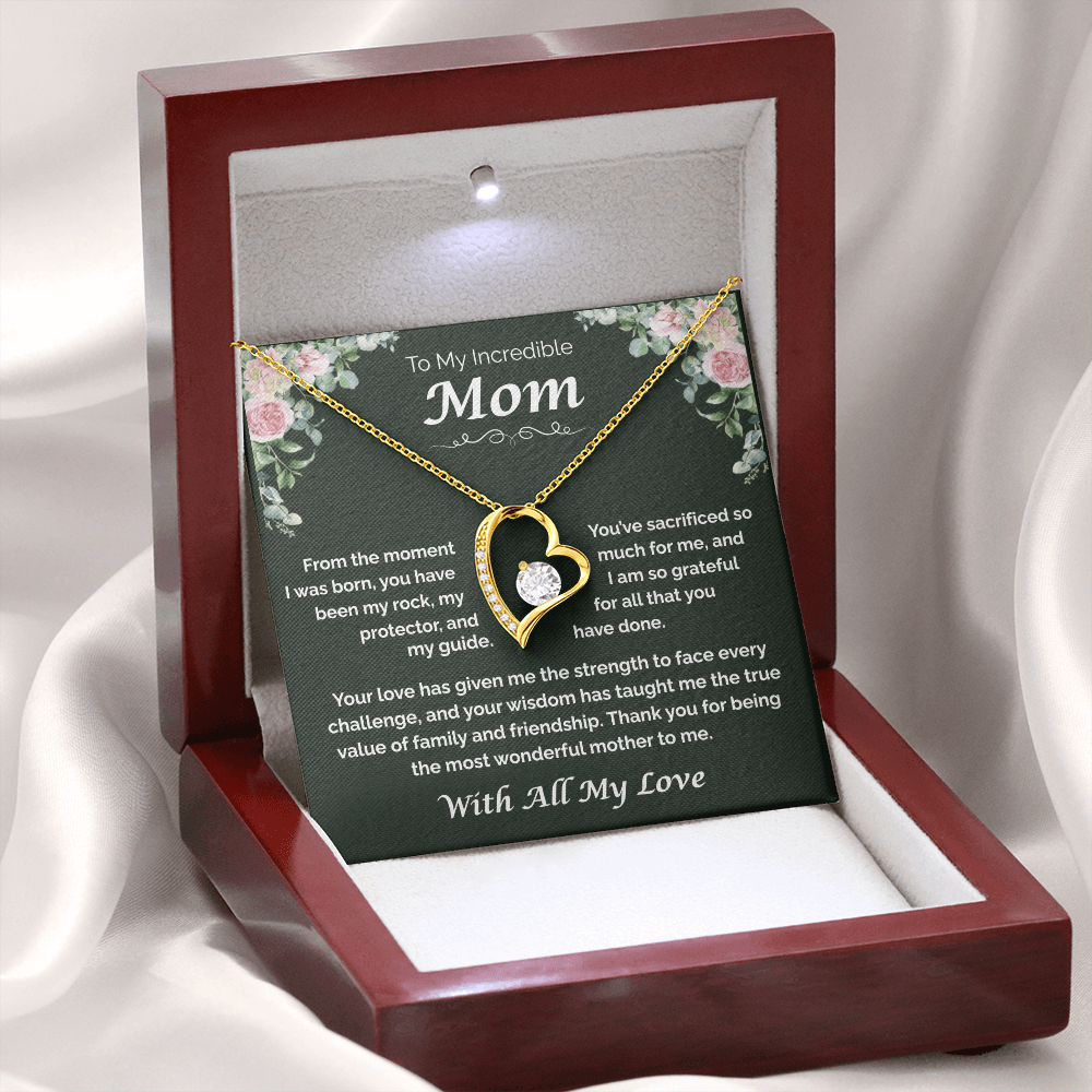 To My Incredible Mom — The Heart That Raised Me, Forever Love Necklace