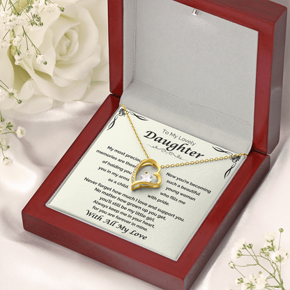 To My Lovely Daughter — Still My Little Girl, Forever Love Necklace