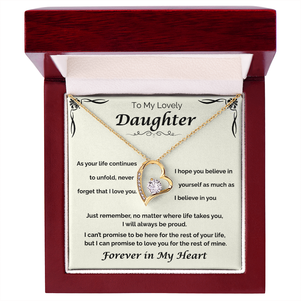 To My Lovely Daughter — Never Forget My Love, Forever Love Necklace