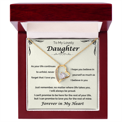 To My Lovely Daughter — Never Forget My Love, Forever Love Necklace