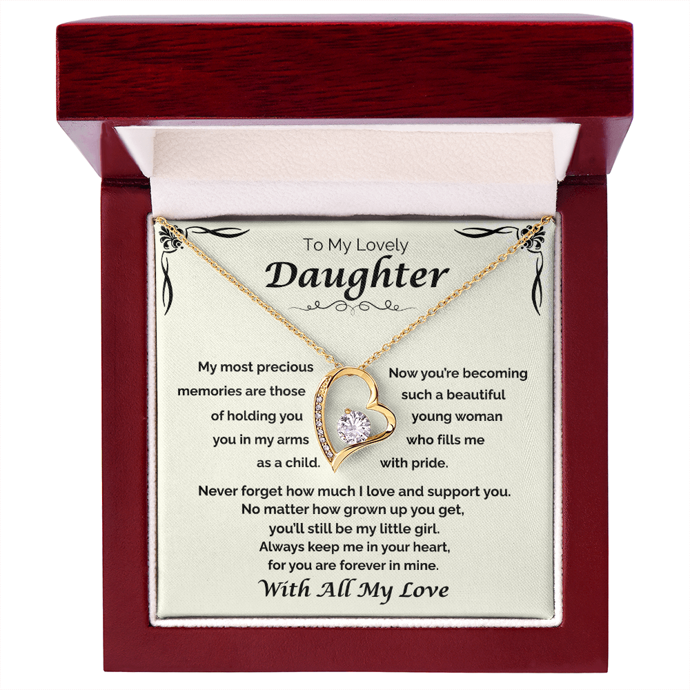 To My Lovely Daughter — Still My Little Girl, Forever Love Necklace