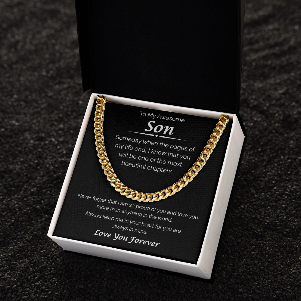 To My Awesome Son — Always in My Heart, Cuban Link Chain