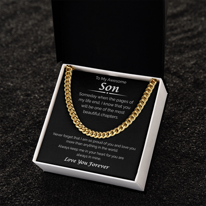 To My Awesome Son — Always in My Heart, Cuban Link Chain