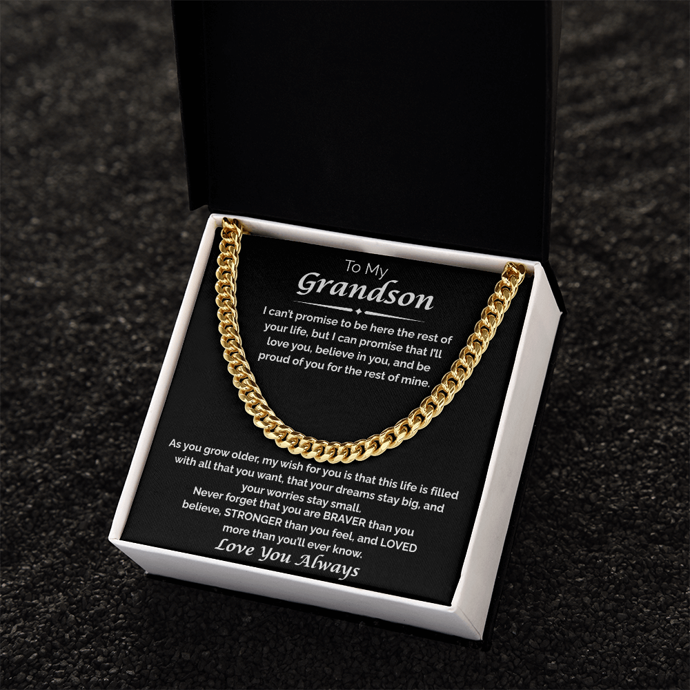 To My Grandson — I Believe in You, Cuban Chain Necklace