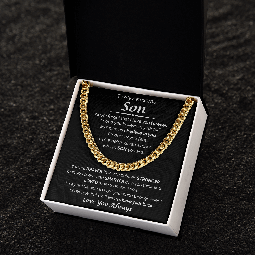 To My Awesome Son — I Believe in You, Cuban Link Chain