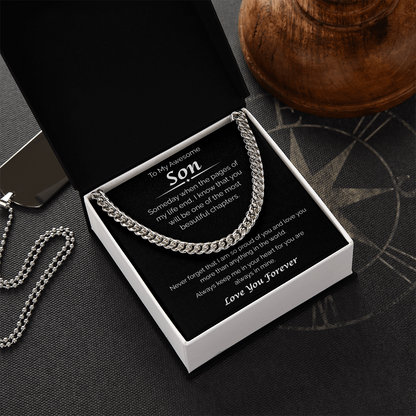 To My Awesome Son — Always in My Heart, Cuban Link Chain