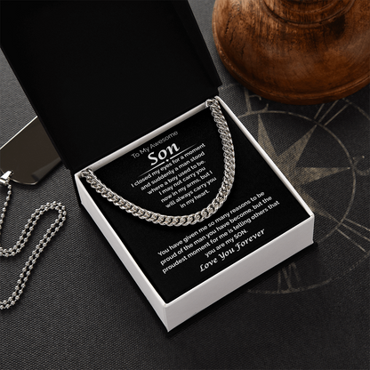 To My Awesome Son — So Proud of the Man You've Become, Cuban Link Chain