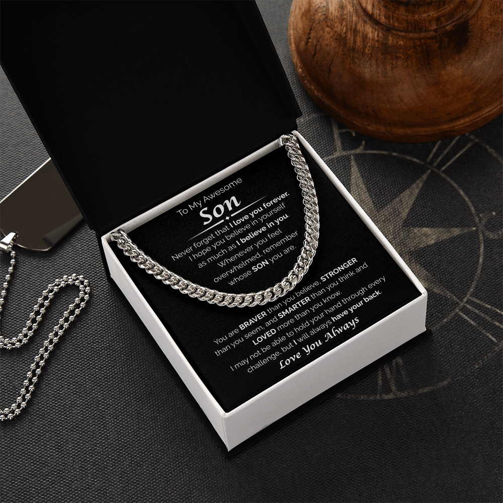 To My Awesome Son — I Believe in You, Cuban Link Chain