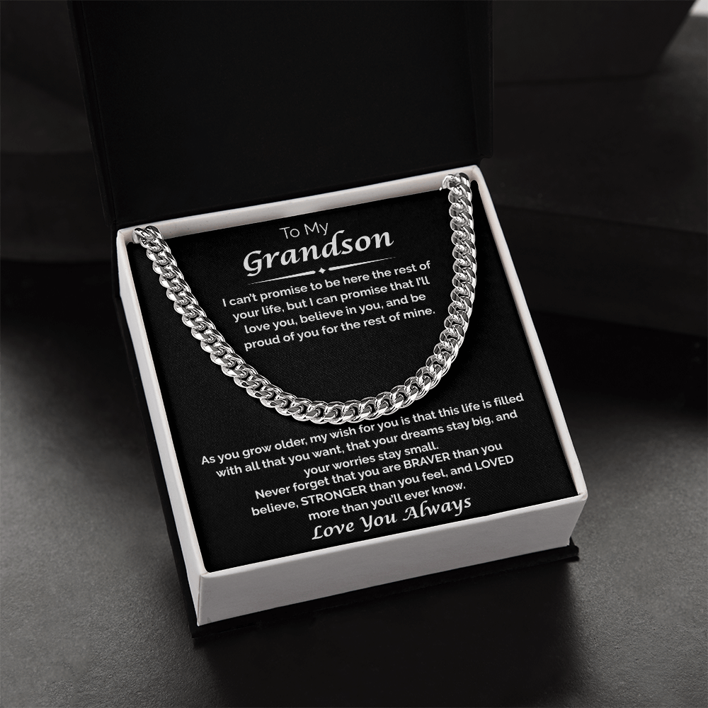 To My Grandson — I Believe in You, Cuban Chain Necklace