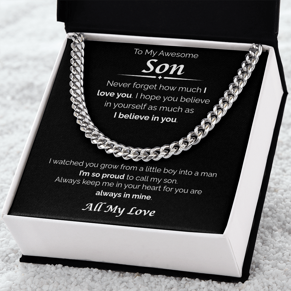 To My Awesome Son — So Proud of You, Cuban Link Chain