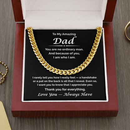 To My Amazing Dad — What I Never Said, Cuban Link Chain