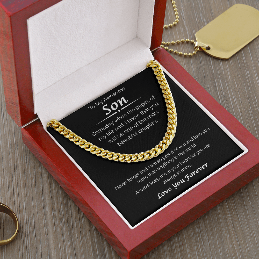 To My Awesome Son — Always in My Heart, Cuban Link Chain