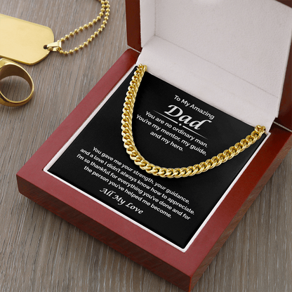 To My Amazing Dad — Thankful For All You've Done, Cuban Link Chain