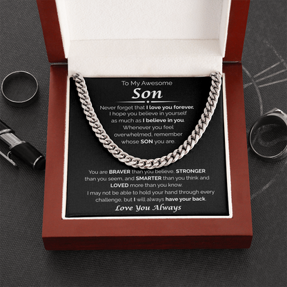 To My Awesome Son — I Believe in You, Cuban Link Chain