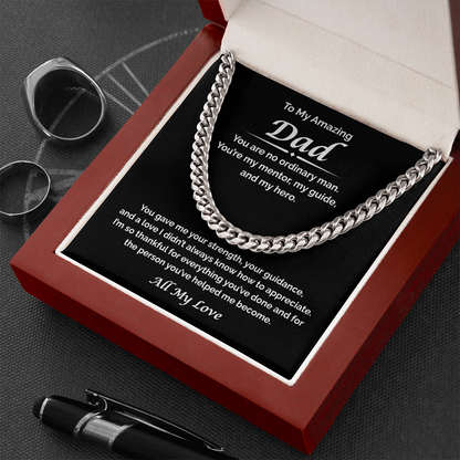To My Amazing Dad — Thankful For All You've Done, Cuban Link Chain