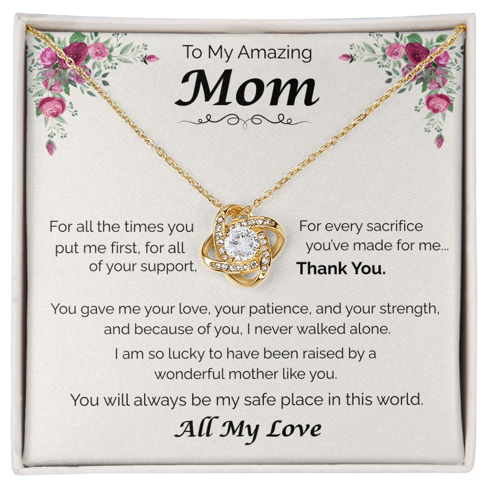 To My Amazing Mom — All the Love You've Given, Love Knot Necklace
