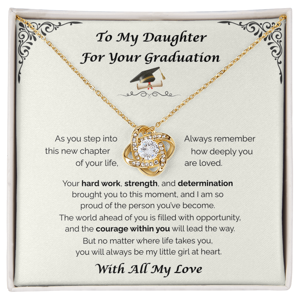 To My Daughter, For Your Graduation — Your Next Chapter Begins, Love Knot Necklace