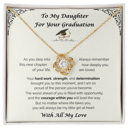 To My Daughter, For Your Graduation — Your Next Chapter Begins, Love Knot Necklace