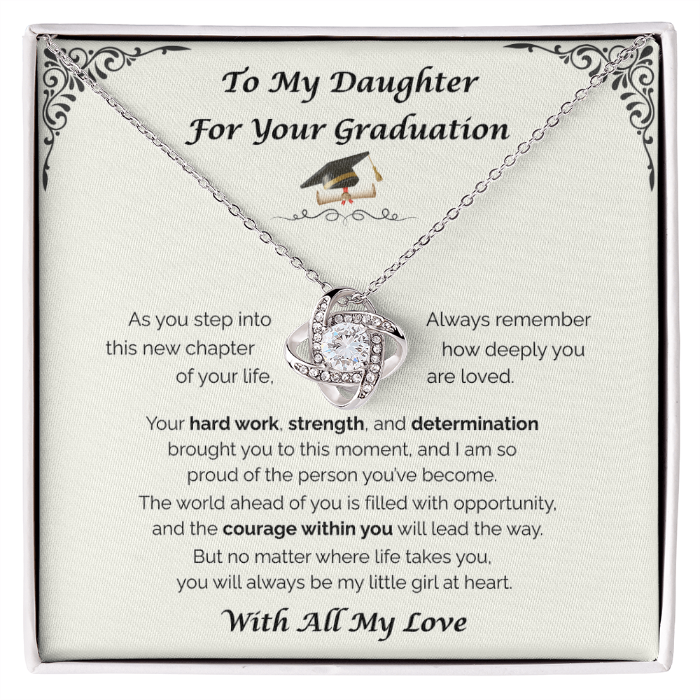 To My Daughter, For Your Graduation — Your Next Chapter Begins, Love Knot Necklace
