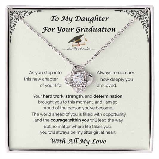 To My Daughter, For Your Graduation — Your Next Chapter Begins, Love Knot Necklace