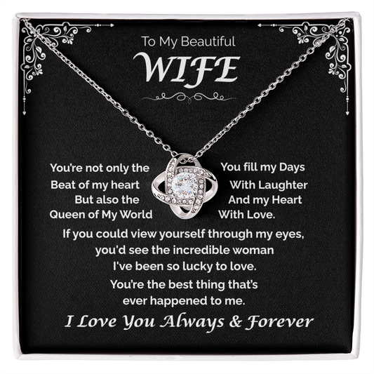 To My Beautiful Wife —My Heart Belongs to You, Love Knot Necklace