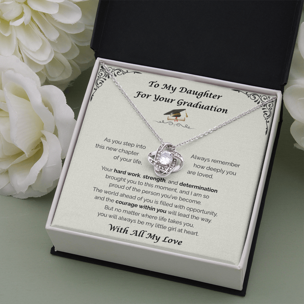 To My Daughter, For Your Graduation — Your Next Chapter Begins, Love Knot Necklace