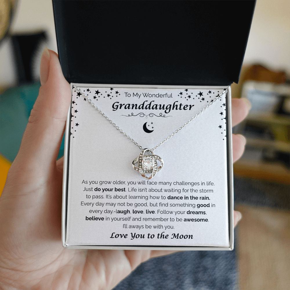 To My Wonderful Granddaughter — Always With You, Love Knot Necklace