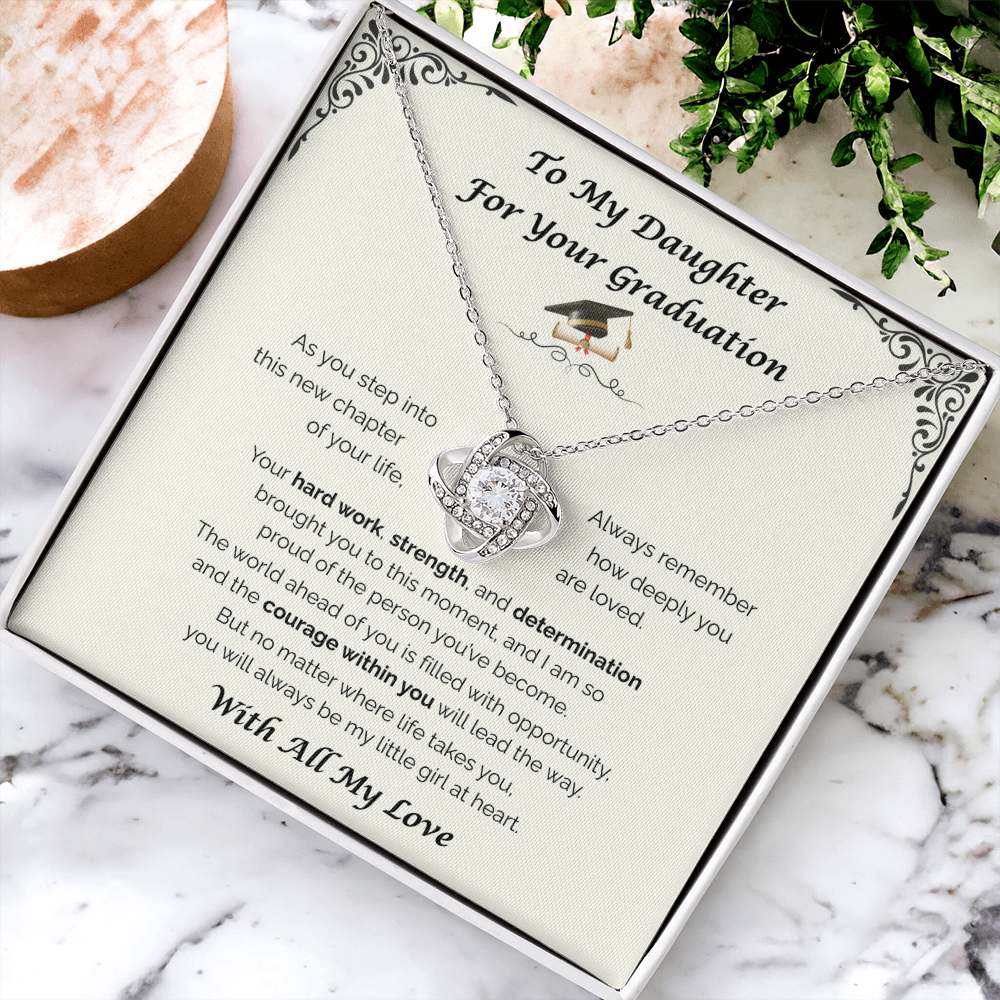 To My Daughter, For Your Graduation — Your Next Chapter Begins, Love Knot Necklace