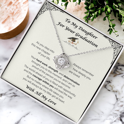 To My Daughter, For Your Graduation — Your Next Chapter Begins, Love Knot Necklace