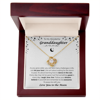 To My Wonderful Granddaughter — Always With You, Love Knot Necklace