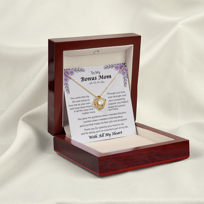 To My Bonus Mom — You Chose to Love Me, Love Knot Necklace